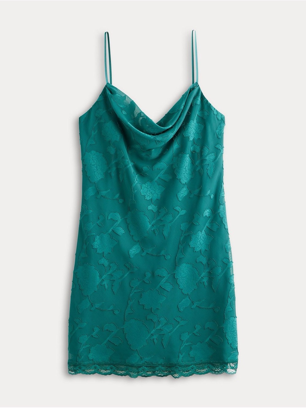 Kohl's Dark Teal Floral Jacquard Slip Dress with Tags